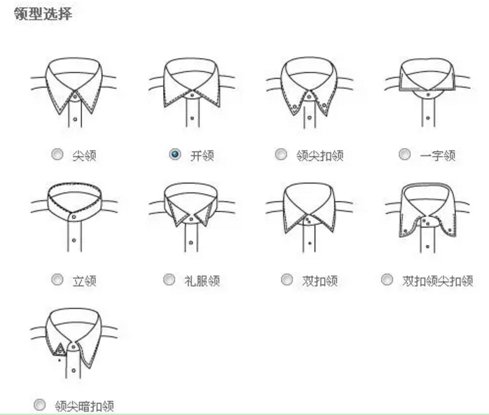 襯衫定制前先了解一下常見領型